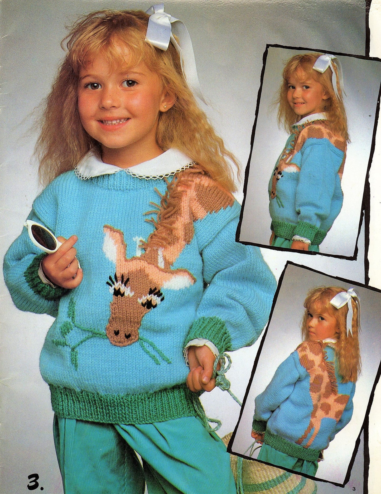 Vintage Knitting Pattern Kids Childs Knit Giraffe Pullover Sweater Jumper PDF Instant Digital Download Zoo Safari Animal 4-8 Years 10 Ply