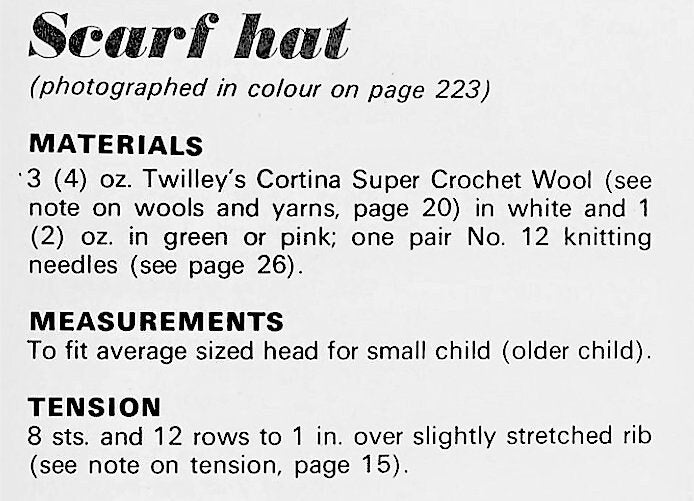 Vintage Knitting Pattern Childs Girls Long Striped Stocking Cap Hat PDF Instant Digital Download Quick Easy Retro Scarf-Hat 4 Ply