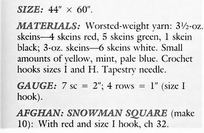 Vintage Crochet Pattern Christmas Granny Squares Snowman Tree Wreath Afghan PDF Instant Digital Download Fun Festive Blanket 10 Ply