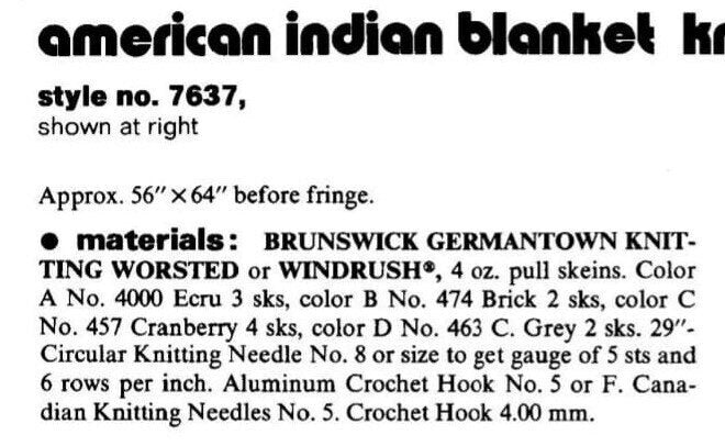 Vintage Knitting Pattern Navajo Native American Indian Blanket Afghan PDF Instant Digital Download Southwestern Aztec Diamonds Design 10 Ply