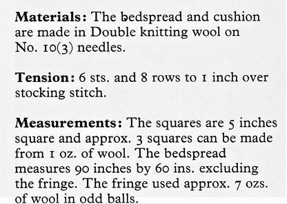 Vintage Knitting Pattern Large Patchwork Squares Sampler Afghan Blanket and Cushion PDF Instant Digital Download DK 8 Ply