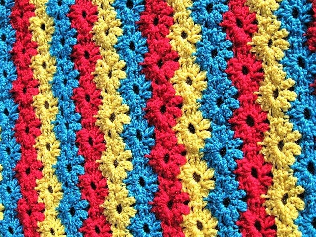 Vintage Crochet Pattern Daisy Chains Afghan Pattern PDF Instant Digital Download Daisy Interlocking Daisies Flower Blanket 10 Ply 41x50