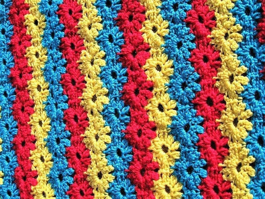 Vintage Crochet Pattern Daisy Chains Afghan Pattern PDF Instant Digital Download Daisy Interlocking Daisies Flower Blanket 10 Ply 41x50