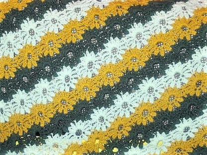Vintage Crochet Pattern Daisy Chains Afghan Pattern PDF Instant Digital Download Daisy Interlocking Daisies Flower Blanket 10 Ply 41x50