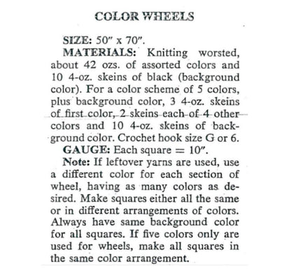 Vintage Crochet Pattern Rainbow Wheels Granny Square Afghan Dresden Plate Quilt Styled Blanket PDF Instant Digital Download  50x70 10 Ply