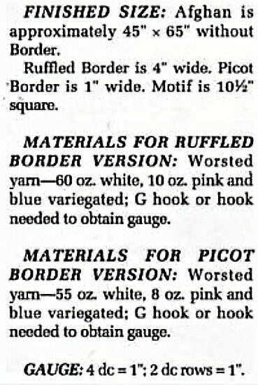 Vintage Crochet Pattern Puff Heart Squares Afghan PDF Instant Digital Download Chains & Ruffles Romantic Throw Blanket Variegated 10 Ply