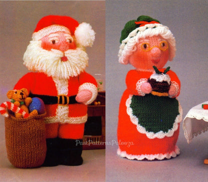 Vintage Knitting Pattern 12" Santa Claus and Mrs. Claus Soft Toy Dolls PDF Instant Digital Download Christmas Amigurumi DK 8 Ply