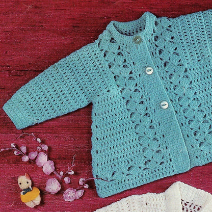 Vintage Crochet Pattern Baby Girl Lace Cardigan Matinee Coats Jackets PDF Instant Digital Download 6-12 m DK 8 Ply