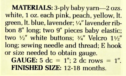 Vintage Crochet Pattern Baby Girl Rainbow Bubble Romper Ruffled Frilly Bottom Summer Playsuit PDF Instant Digital Download 12m-18m 3 Ply