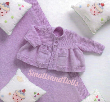 Vintage Knitting Pattern Pretty Baby Girl Cardigan Jacket & Blanket Set PDF Instant Digital Download Preemie -12 m DK 8 Ply