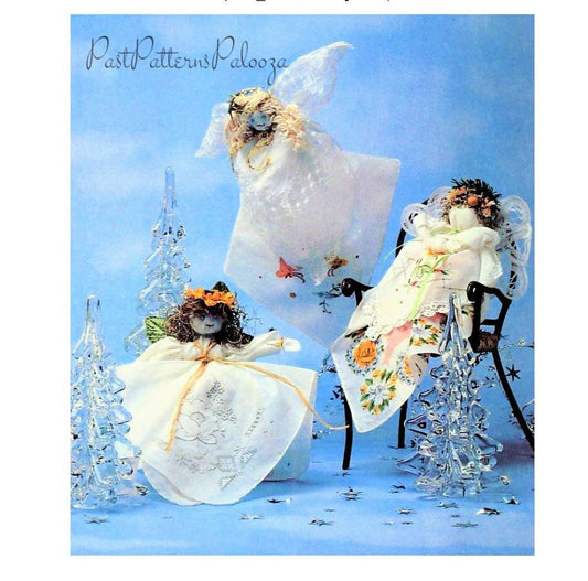 Vintage Sewing Pattern 9" Handkerchief Angel Dolls PDF Instant Digital Download 3 Cute Celestial Hankie Designs Quick Easy Sew Toy Dolls