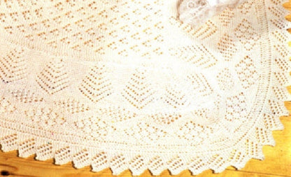 Vintage Knitting Pattern Knit Baby Lace Christening Shawl Blanket PDF Instant Digital Download Heirloom Baptism Blessing Blanket 2 Ply 3 Ply