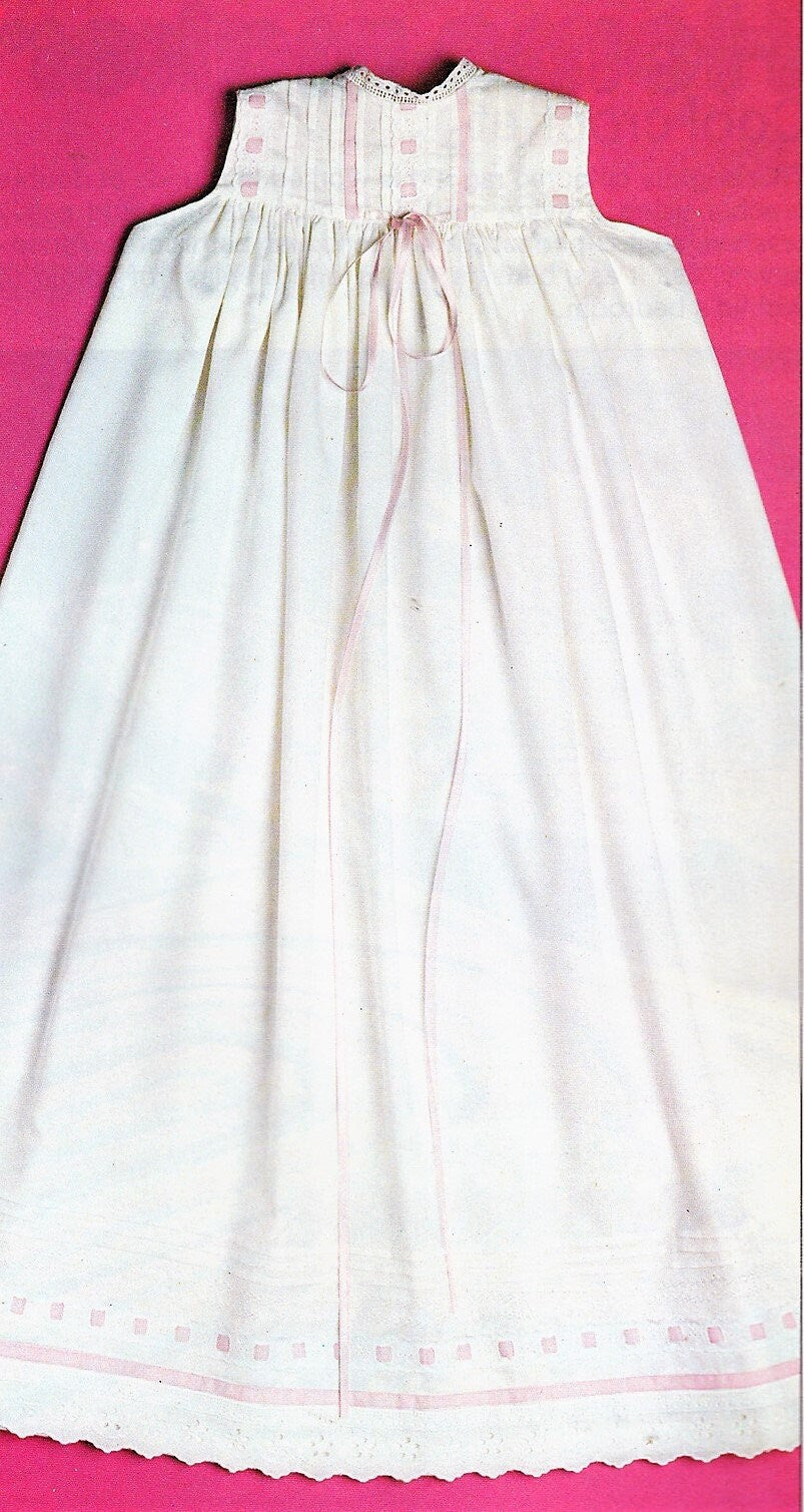 Vintage Sewing Pattern Baby Victorian Petticoat Christening Dress PDF Instant Digital Download Heirloom Quality Gown Tucked Yoke 3-6 m