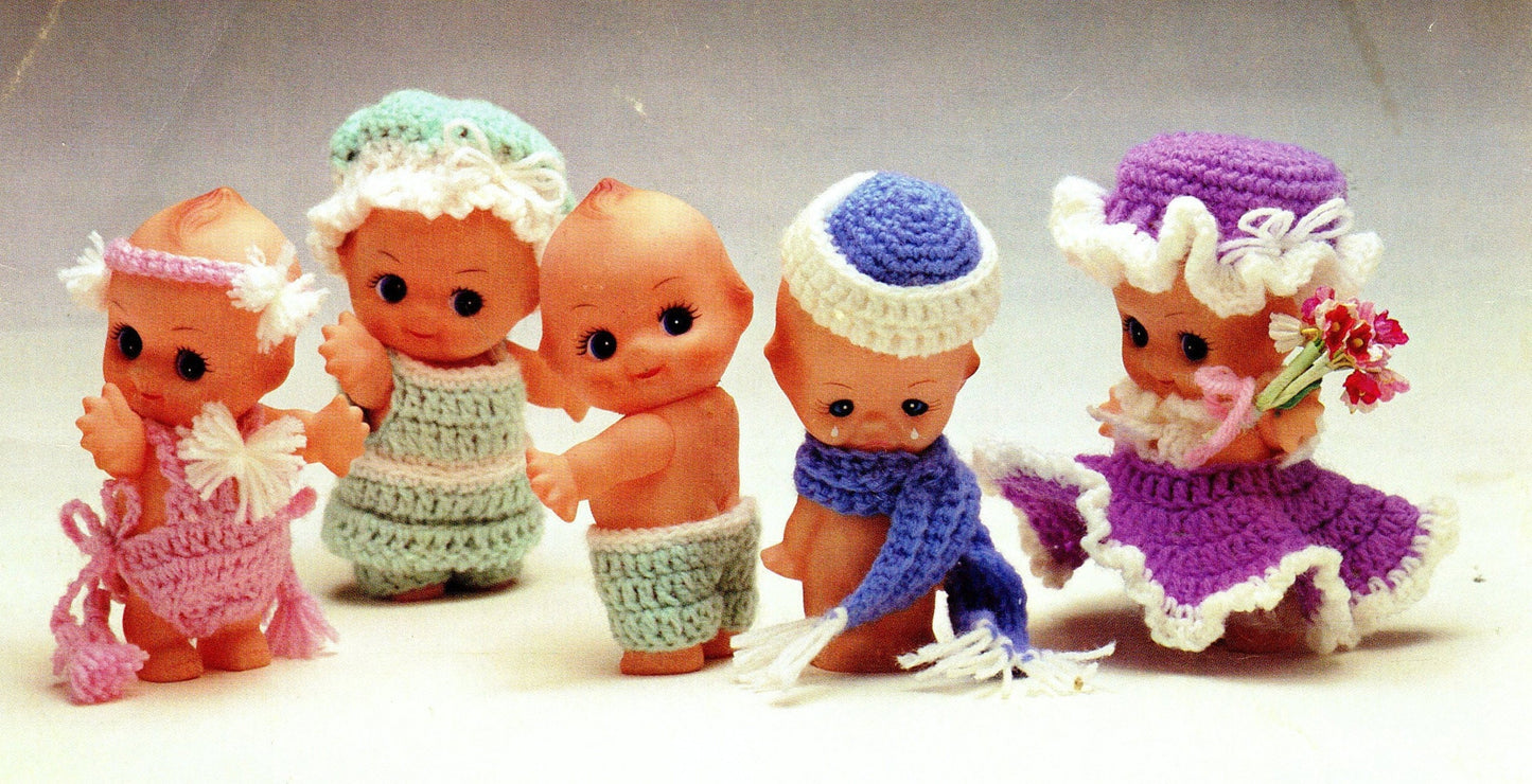 Vintage Crochet Patterns More Cupids Cuties Doll Clothes Outfits for 4 to 8 Inch Cutie Cupid Kewpie Dolls PDF Instant Digital Download 5 Ply