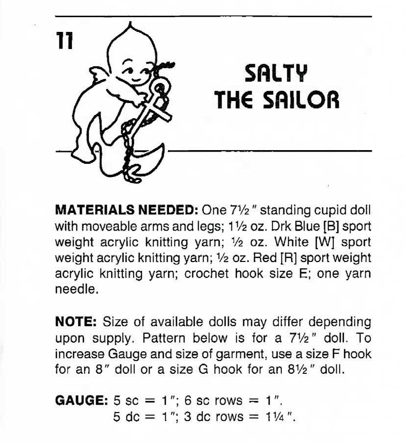 Vintage Crochet Patterns More Cupids Cuties Doll Clothes Outfits for 4 to 8 Inch Cutie Cupid Kewpie Dolls PDF Instant Digital Download 5 Ply