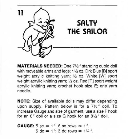 Vintage Crochet Patterns More Cupids Cuties Doll Clothes Outfits for 4 to 8 Inch Cutie Cupid Kewpie Dolls PDF Instant Digital Download 5 Ply