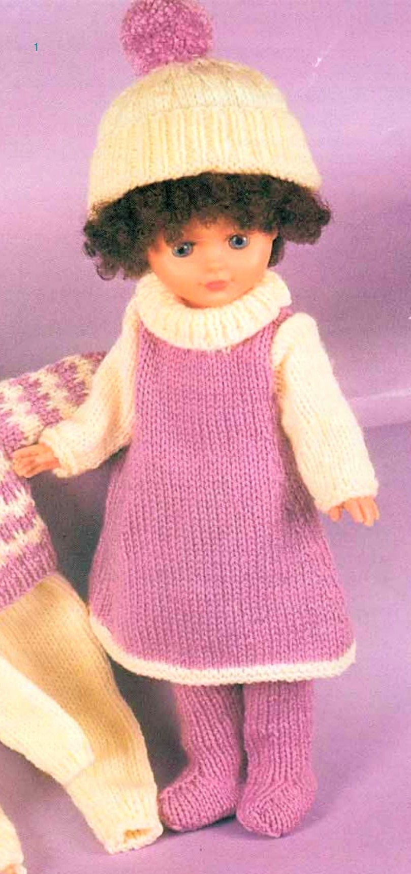 Vintage 1970s Knitting Patterns Knit Doll Clothes 7 Piece Wardrobe For 16 18 20 Inch Dolls In DK PDF Instant Download Knitted Outfit