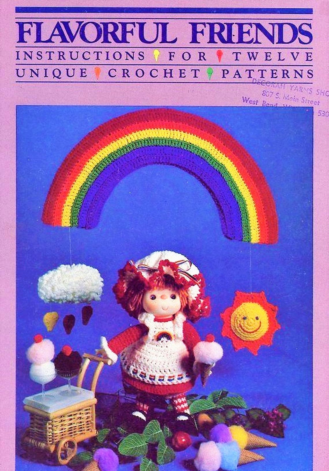 Vintage Crochet Patterns Yarn Head Dolls Outfits Flavorful Friends Dumplin Designs Mitzy PDF Instant Digital Download 12 Yummy Dolls 1980s