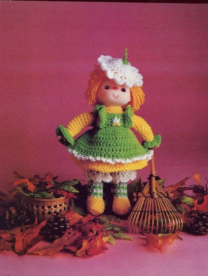 Vintage Crochet Patterns Yarn Head Dolls Outfits Flavorful Friends Dumplin Designs Mitzy PDF Instant Digital Download 12 Yummy Dolls 1980s