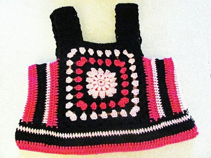 Vintage Crochet Pattern Womens Postage Stamp Vest Granny Square Rib Tickler Tank Halter Top Retro Shrink PDF Instant Digital Download 5 Ply