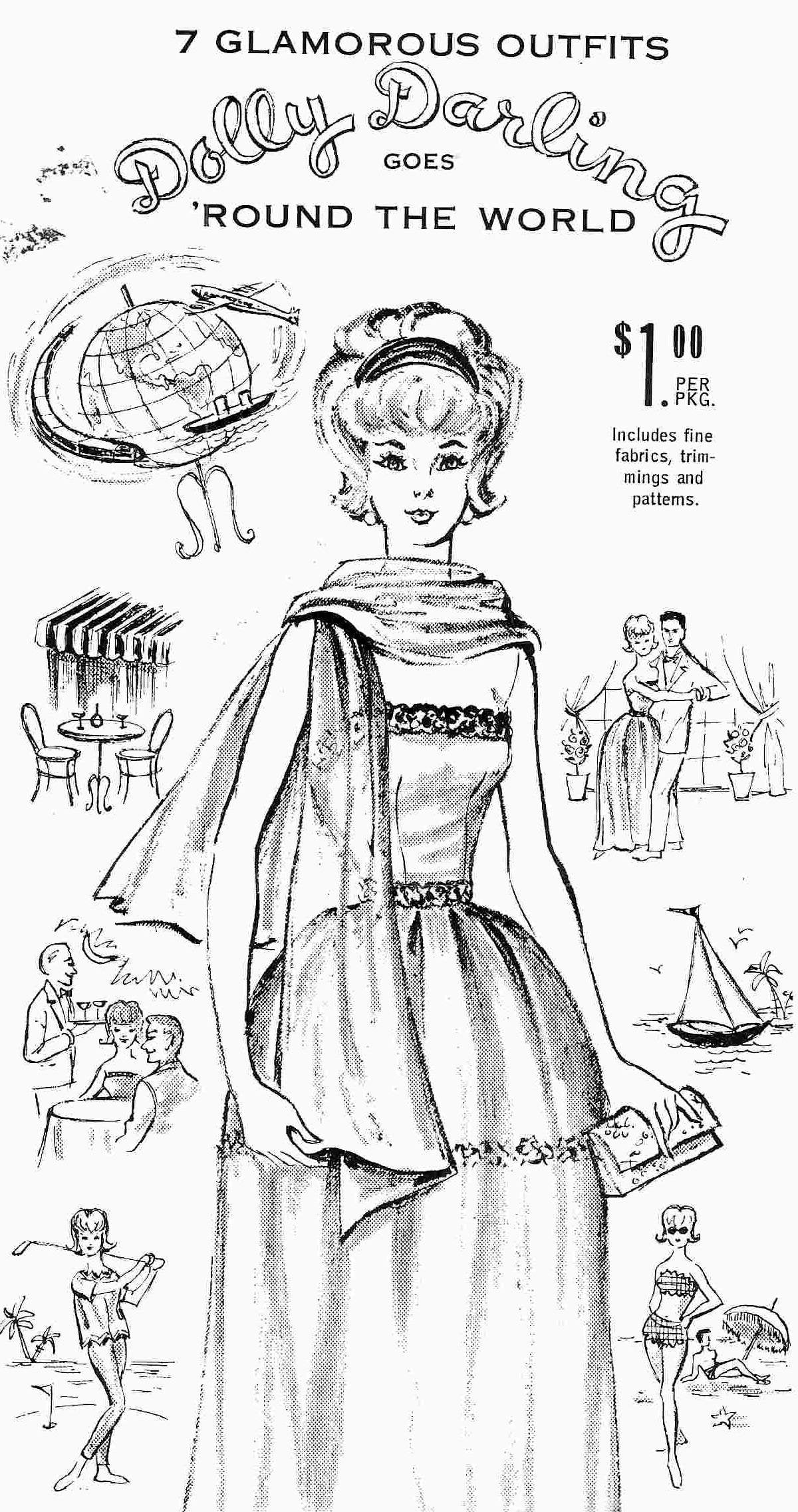 Vintage 1960s Sewing Patterns Dolly Darling 11" Toy Fashion Doll Outfits To Sew PDF Instant Download Clothes Outfits FOUR Pattern Sets