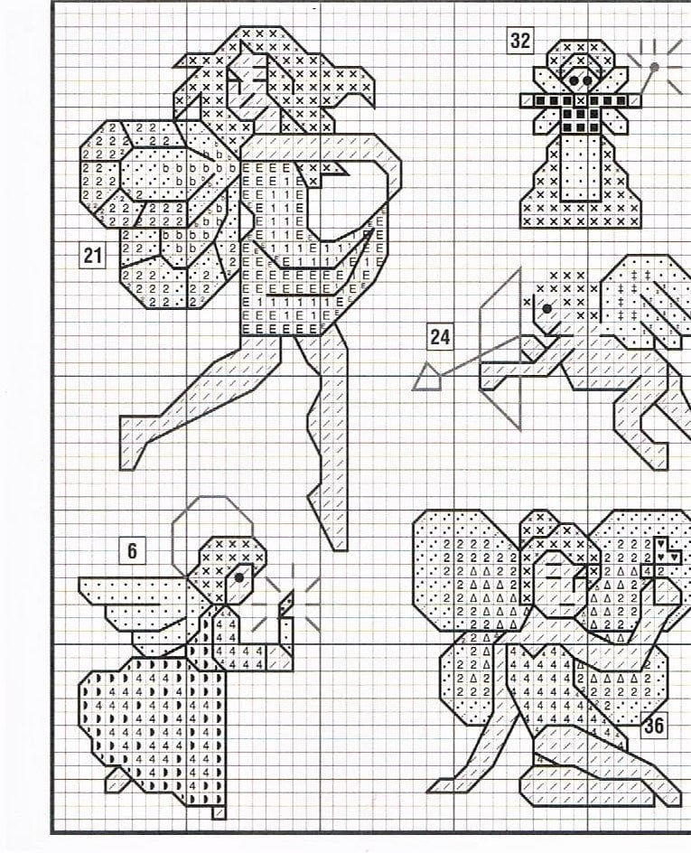 Vintage Cross Stitch Patterns Mini Angels Fairies Motifs PDF Instant Digital Download Tooth Fairy Godmother Guardian Angel Embroidery A1