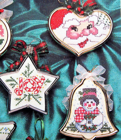 Vintage Cross Stitch Patterns Mini Framed Christmas Ornaments PDF Instant Digital Download 30 Designs Bells Angels Peace Joy Love 2-3 Inch