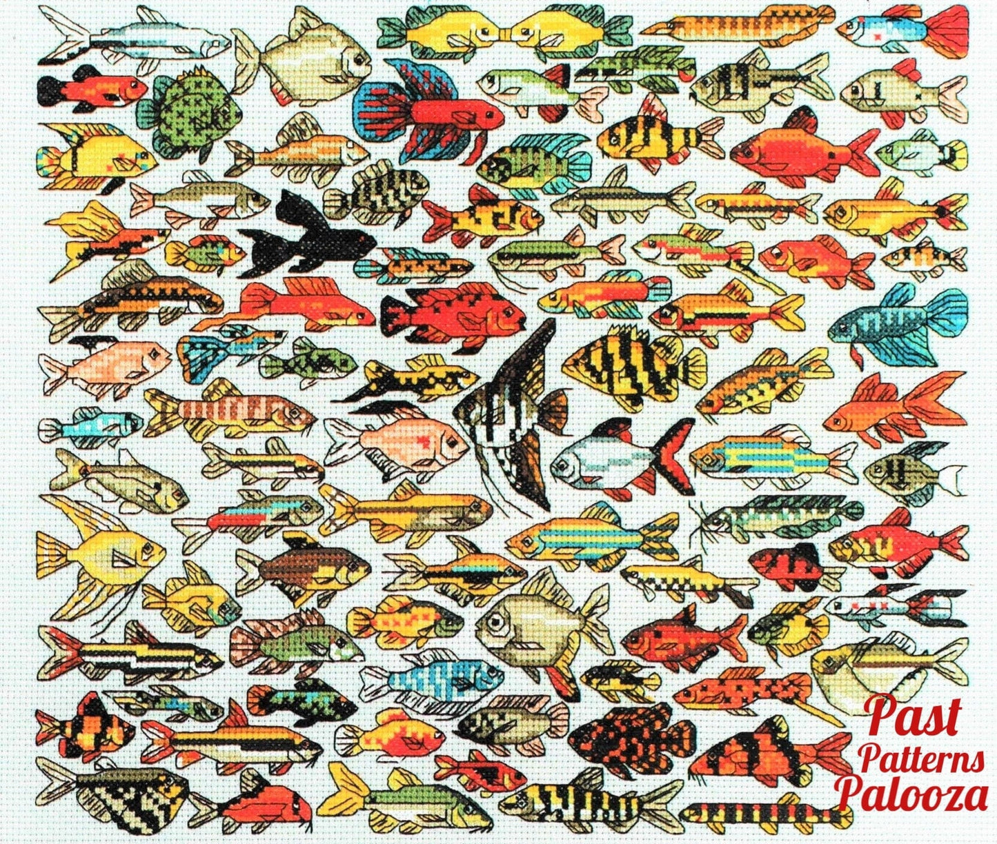 Vintage Cross Stitch Pattern Mini Aquarium Fish Motifs PDF Instant Digital Download Embroidery 90 Tropical Tank Fish Designs 1-3" A1