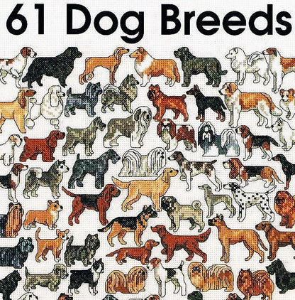 Vintage Cross Stitch Patterns Puppy Dog Breeds Motifs PDF Instant Digital Download Embroidery 60 Mini Purebred Dogs Designs A1