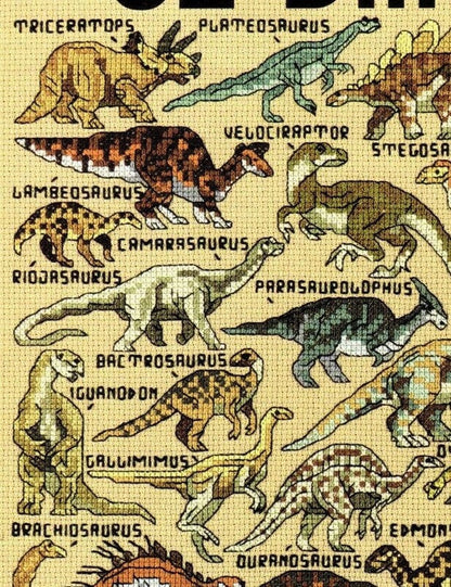 Vintage Cross Stitch Patterns Mini Dinosaur Motifs PDF Instant Digital Download Embroidery 30 Dino Designs