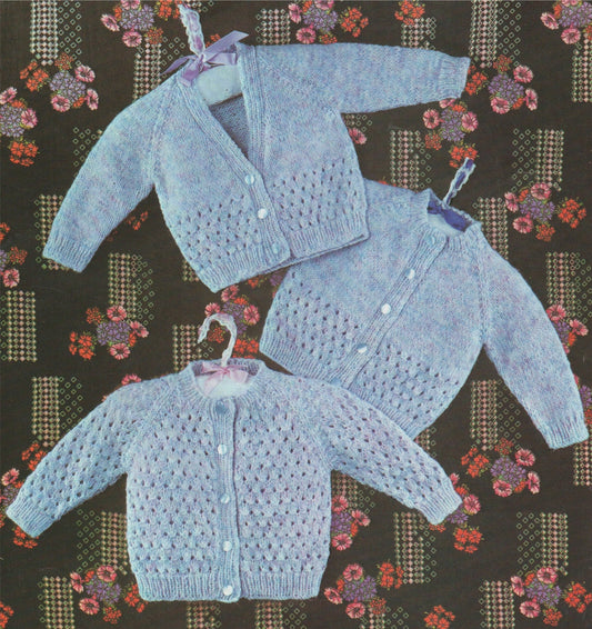 Vintage Knitting Pattern Knit Baby Boys Classic Cardigan Sweaters 3 Designs PDF Instant Digital Download 6-18m 5 Ply