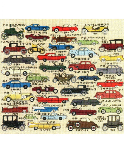 Vintage Cross Stitch Patterns Mini Classic Cars Motifs PDF Instant Digital Download Embroidery 35 Retro Automobile Designs A1