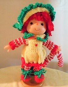 Vintage Crochet Pattern 14" Lollipop Lane Peppermint Stick Yarn Head Doll PDF Instant Digital Download Retro 1980s Dumplin Designs 4 Ply