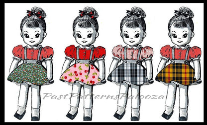Vintage Sewing Pattern 18" Little Miss Dolls and Clothes Soft Toys PDF Instant Digital Download Retro 1965 Fabric Soft Sculpture Cloth Dolly