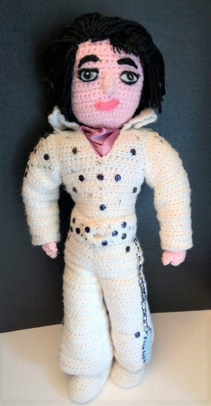 Vintage Crochet Pattern 21" Elvis Doll Soft Toy Vegas Era PDF Instant Digital Download Amigurumi Elvis Presley Plush
