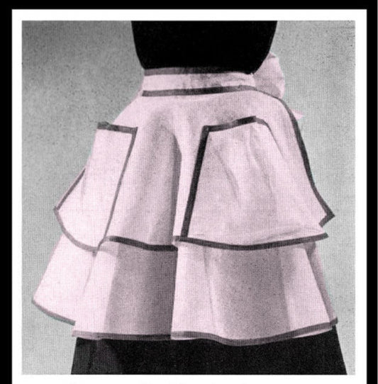 Vintage Sewing Pattern Womens Sheer Organza Organdy Party Apron Instant Digital Download Half Circle Hostess Apron To Sew Gingham Retro 50s