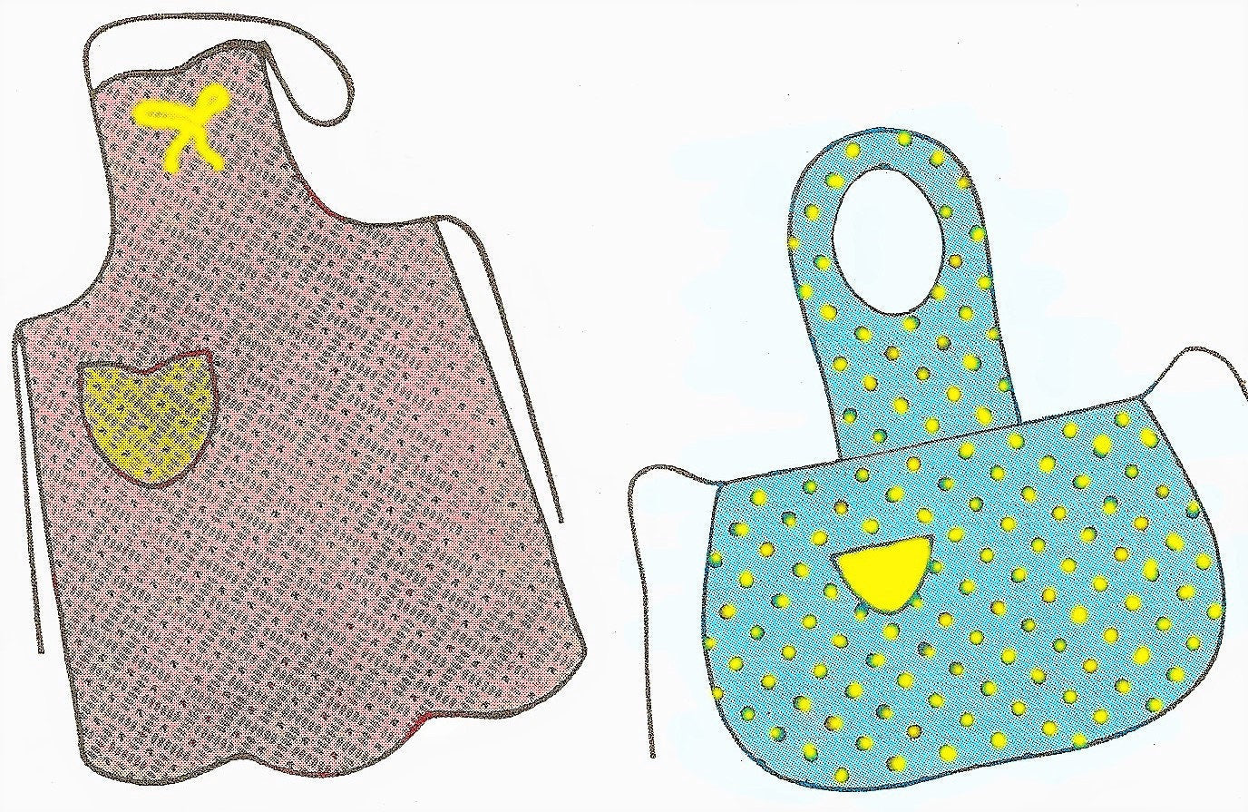 Vintage Sewing Pattern Womens Classic Smock Style Tea Aprons 3 Styles PDF Instant Digital Download Oilcloth Cotton Retro 1940s