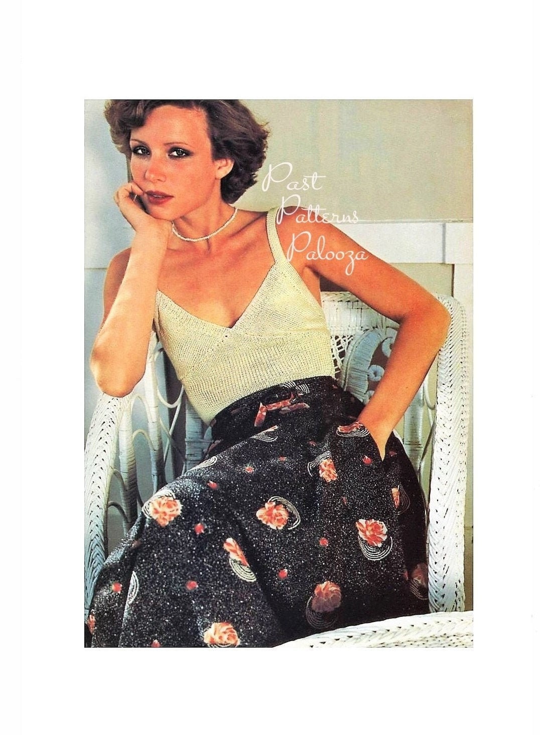 Vintage Camisole Knitting Pattern Fine Knit Bralette Top Summer Tank PDF Instant Digital Download Boho Chic Cami 3 Ply