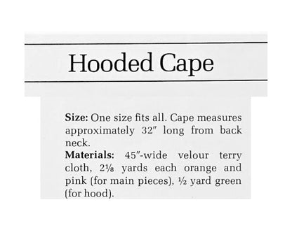 Vintage Sewing Pattern Womens Circular Hooded Cape Poncho Cotton Terry Velour PDF Instant Digital Download Retro Boho Summer Cloak