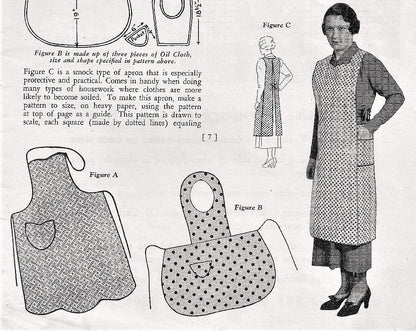 Vintage Sewing Pattern Womens Classic Smock Style Tea Aprons 3 Styles PDF Instant Digital Download Oilcloth Cotton Retro 1940s