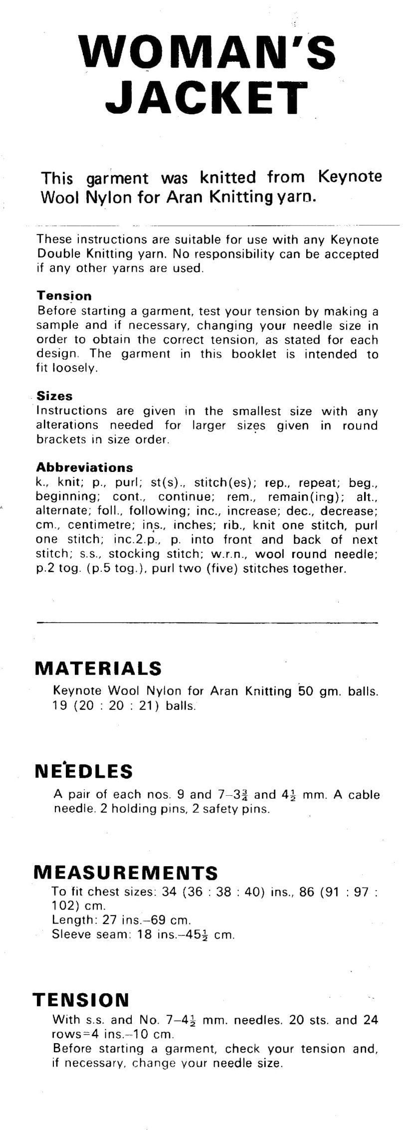 Vintage Knitting Pattern Womens Aran Jacket Cabled Cardigan PDF Instant Digital Download Edge to Edge Cable 10 Ply