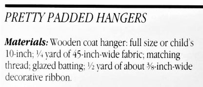 Vintage Sewing Pattern Pretty Padded Clothes Hanger PDF Instant Digital Download Non Slip Fabric Clothing Hangers Quick Easy To Make