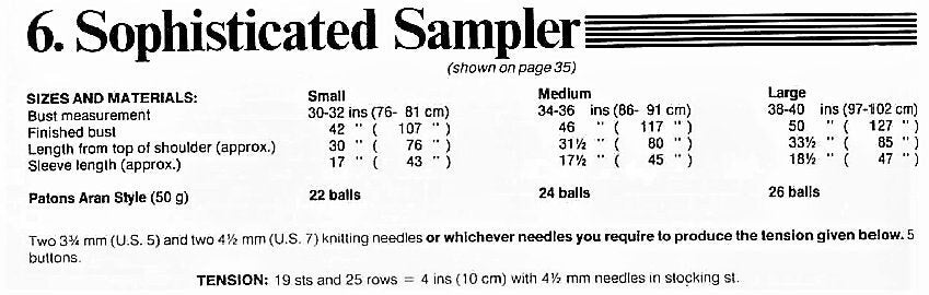 Vintage Knitting Pattern Womens Knit Textured Sampler Panel Sweater Jacket Coat PDF Instant Digital Download Aran 10 Ply