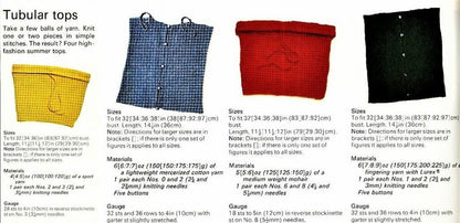 Vintage Knitting Pattern Womens Quick Easy Summer Tube Tops  PDF Instant Digital Download Simple Stylish Tubular Tops 4 Designs