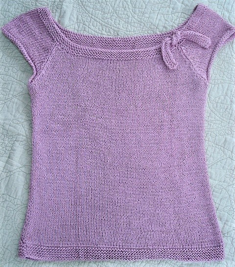 Vintage Knitting Pattern Womens Knit Short Cap Sleeved Tee Top Sweater Simple Pretty Summer Pullover PDF Instant Digital Download