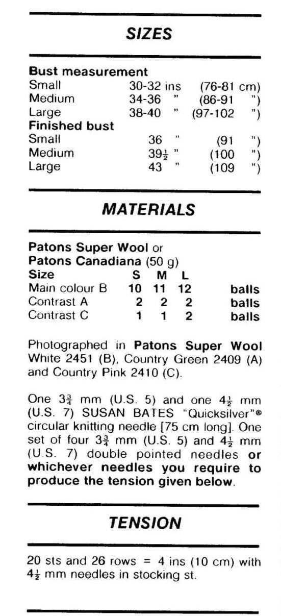 Vintage Knitting Pattern Womens Pretty Nordic Roses Sweater Fair Isle Yoke PDF Instant Digital Download Fairisle Pullover Jumper 10 Ply