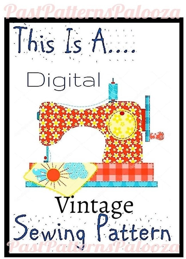 Vintage Sewing Pattern Womens Gathering Harvest Basket Apron PDF Instant Digital Download Easy Sew Fruit Veggies Eggs Cinch Cotton c. 1940s