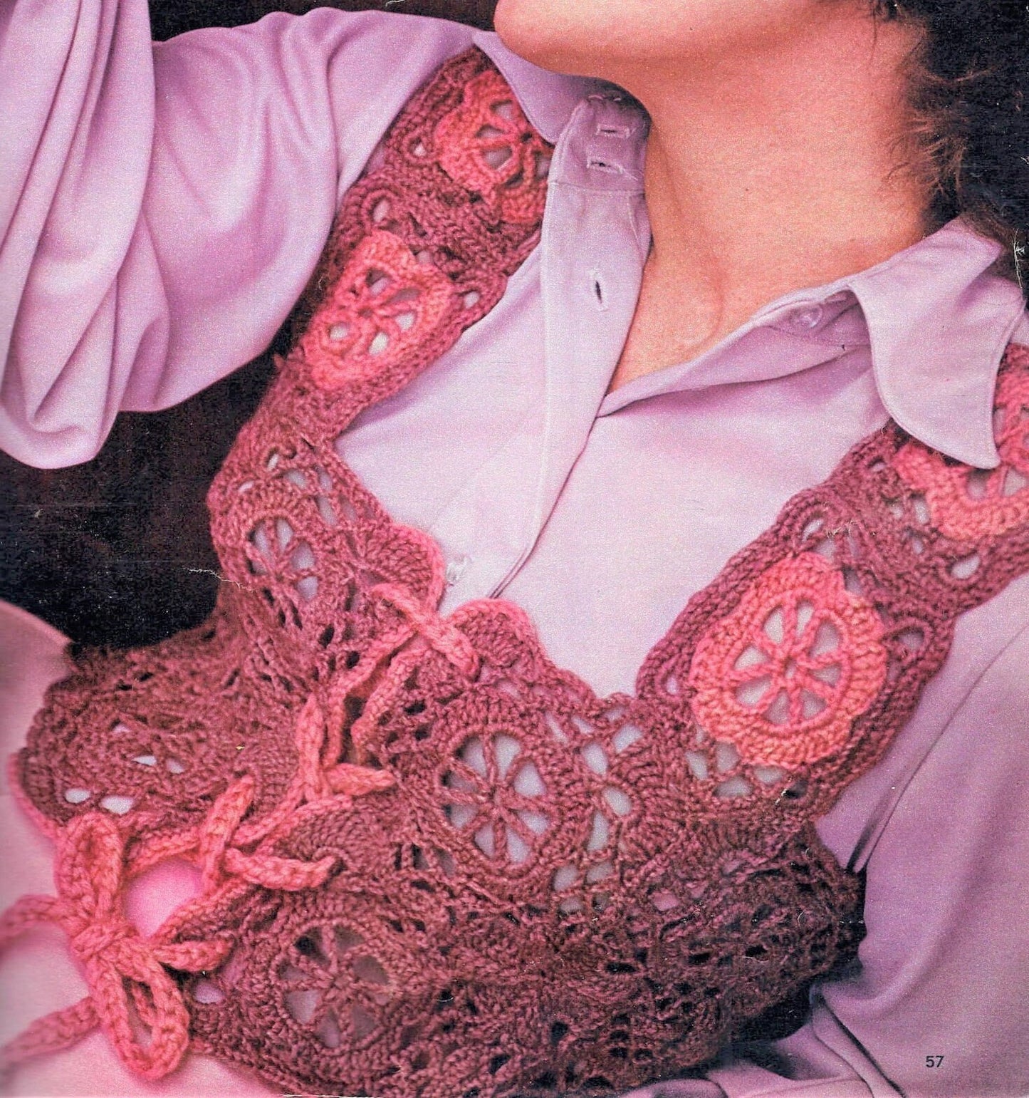 Vintage Crochet Pattern Womens Lacy Granny Square Vest Top PDF Instant Digital Download Front Lace Up Romantic Victorian Top 5 Ply