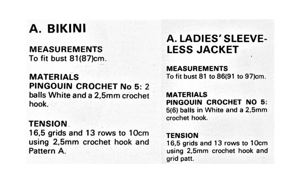 Vintage Crochet Cotton Pattern Bikini & Sleeveless Sun Jacket Cover PDF Instant Digital Download Pretty Simple Boho Chic Bathing Swim Suit