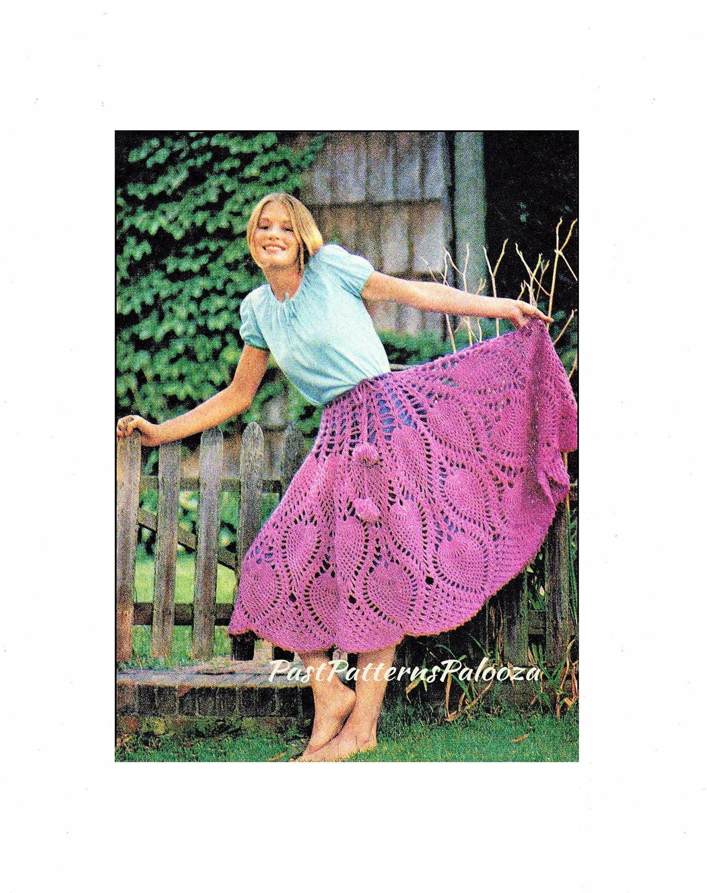 Vintage Crochet Pattern Versatile Pineapple Skirt & Poncho PDF Instant Digital Download Retro Mod Boho Hippie Chic 1970s 10 Ply
